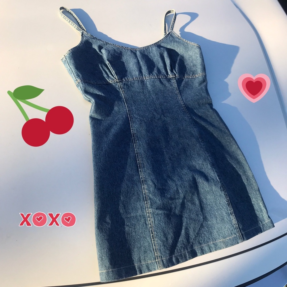 Denim Spaghetti Strap Dress